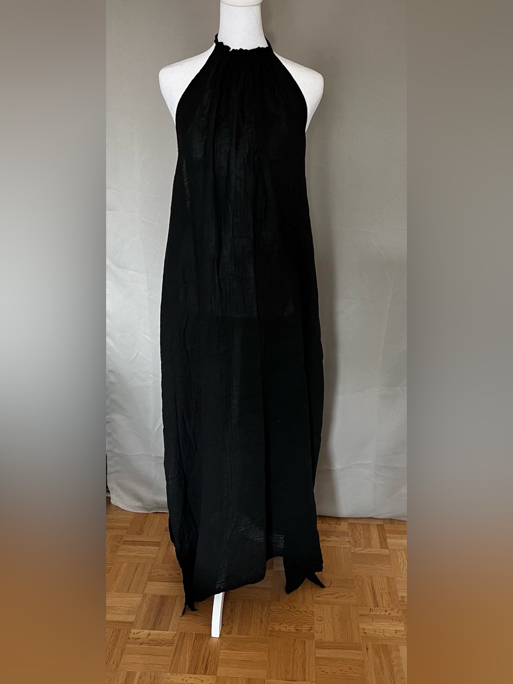 Black Halter Maxi Dress - Elegant Beach Style